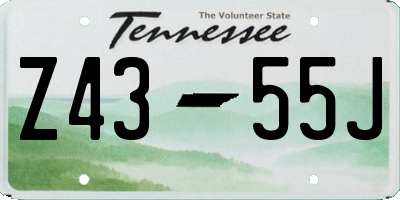 TN license plate Z4355J