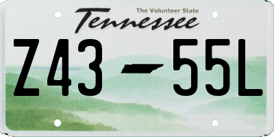 TN license plate Z4355L