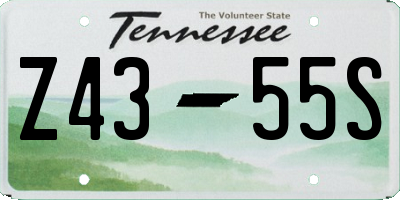 TN license plate Z4355S