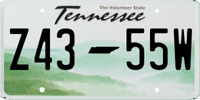 TN license plate Z4355W