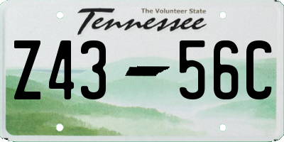 TN license plate Z4356C