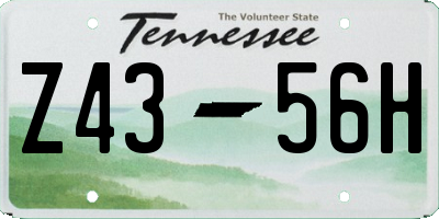 TN license plate Z4356H