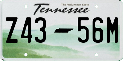 TN license plate Z4356M