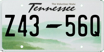 TN license plate Z4356Q