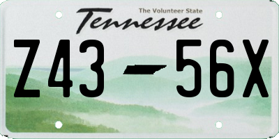 TN license plate Z4356X