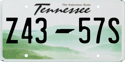 TN license plate Z4357S