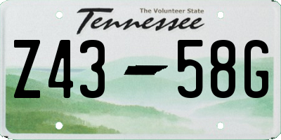 TN license plate Z4358G