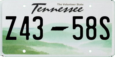 TN license plate Z4358S
