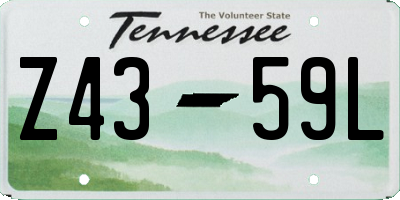 TN license plate Z4359L