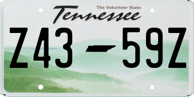 TN license plate Z4359Z