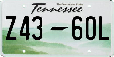 TN license plate Z4360L