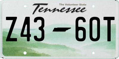 TN license plate Z4360T