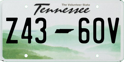 TN license plate Z4360V