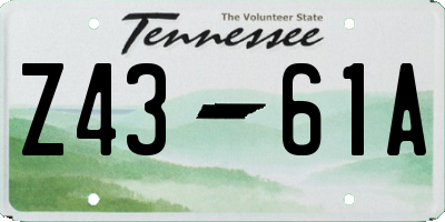 TN license plate Z4361A