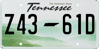 TN license plate Z4361D