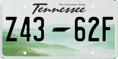 TN license plate Z4362F