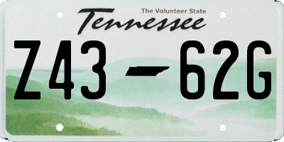 TN license plate Z4362G