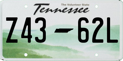 TN license plate Z4362L
