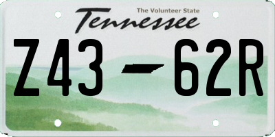 TN license plate Z4362R