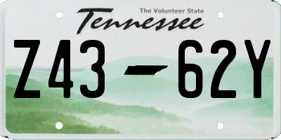 TN license plate Z4362Y