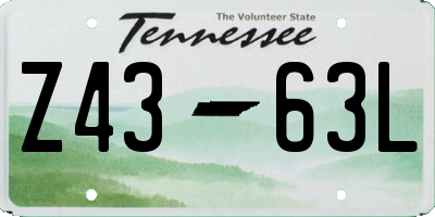 TN license plate Z4363L