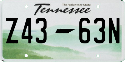 TN license plate Z4363N