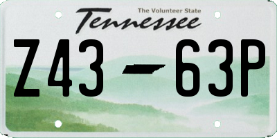 TN license plate Z4363P