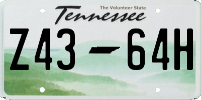 TN license plate Z4364H