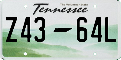 TN license plate Z4364L
