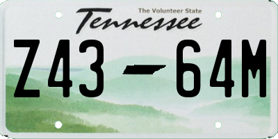 TN license plate Z4364M