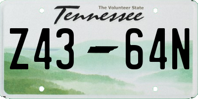 TN license plate Z4364N