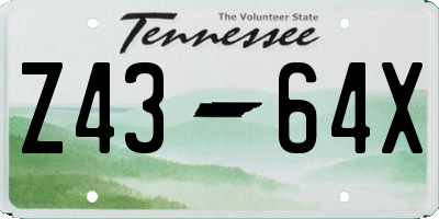 TN license plate Z4364X