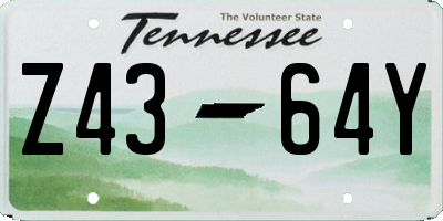 TN license plate Z4364Y