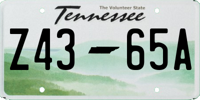 TN license plate Z4365A