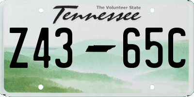 TN license plate Z4365C