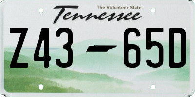 TN license plate Z4365D