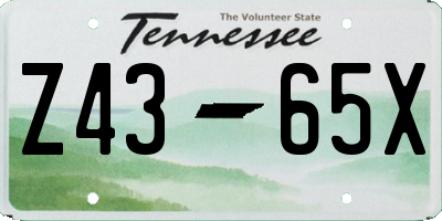 TN license plate Z4365X