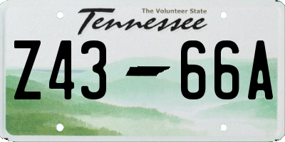TN license plate Z4366A