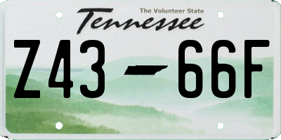 TN license plate Z4366F