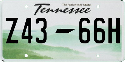TN license plate Z4366H