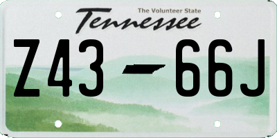 TN license plate Z4366J