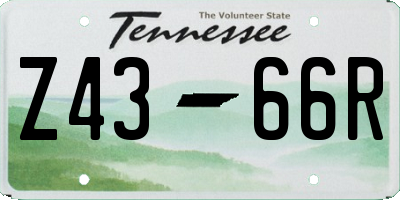 TN license plate Z4366R