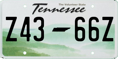 TN license plate Z4366Z