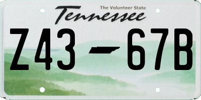 TN license plate Z4367B