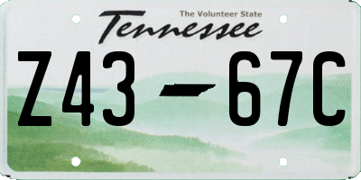 TN license plate Z4367C