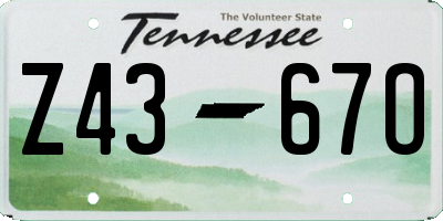 TN license plate Z4367O