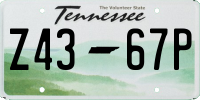 TN license plate Z4367P