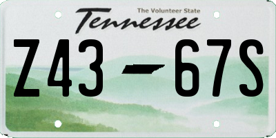 TN license plate Z4367S
