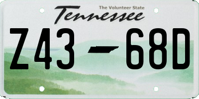 TN license plate Z4368D
