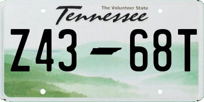 TN license plate Z4368T